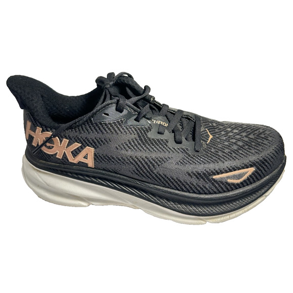 Hoka One One Clifton 9 Women’s Size 6B Black White Running Shoes Lightweight - Picture 2 of 8